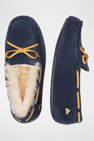 Chaussures bateau en cuir Crested - Bleu