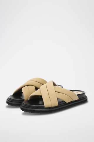 Mules en nubuck de mouton Rylan - Beige