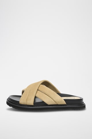 Mules en nubuck de mouton Rylan - Beige