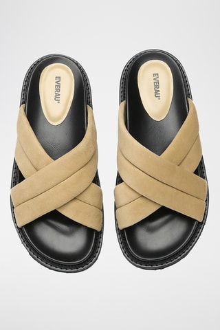 Mules en nubuck de mouton Rylan - Beige