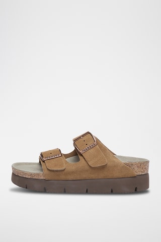 Mules plateformes en cuir suédé Sandalplatform - Marron