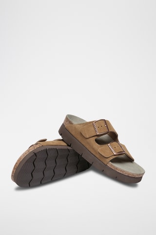Mules plateformes en cuir suédé Sandalplatform - Marron