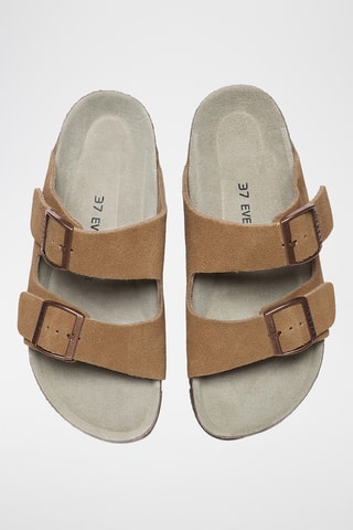 Mules plateformes en cuir suédé Sandalplatform - Marron