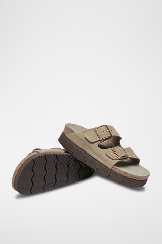 Mules plateformes en cuir suédé Sandalplatform - Marron