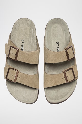 Mules plateformes en cuir suédé Sandalplatform - Marron