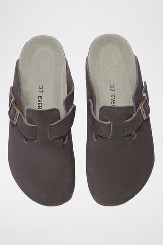 Sabots compensés en cuir suédé Brooklynplatform - Marron