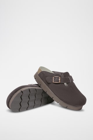 Sabots compensés en cuir suédé Brooklynplatform - Marron