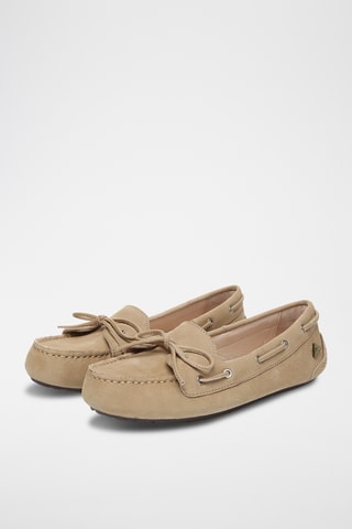 Chaussures bateau en cuir suédé Monty - Beige