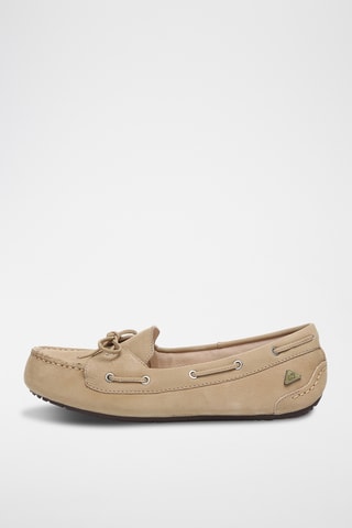 Chaussures bateau en cuir suédé Monty - Beige
