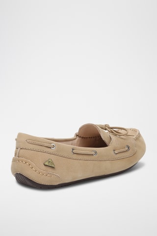 Chaussures bateau en cuir suédé Monty - Beige