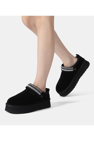 Suèdeleren Platform Clogs Maeve - Zwart