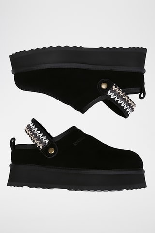 Suèdeleren Platform Clogs Maeve - Zwart