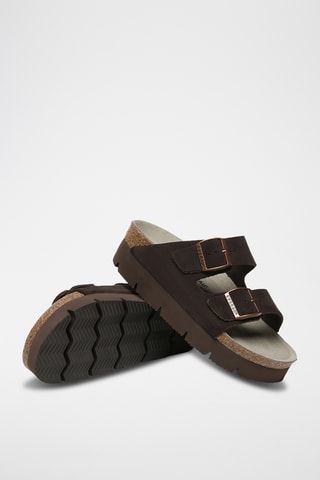 Mules plateformes en cuir suédé Sandalplatform - Marron