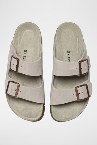 Mules plateformes en cuir suédé Sandalplatform - Gris