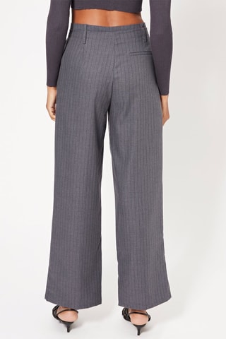 Pantalon dad fit taille haute - Gris chiné