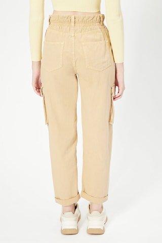 Pantalon cargo taille haute Beige