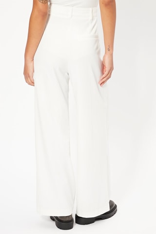 Pantalon wide legs taille haute Blanc