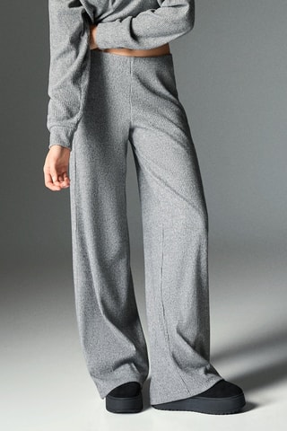 Pantalon wide legs - Gris clair chiné