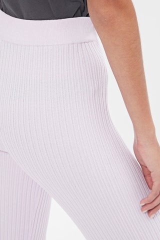 Pantalon flare taille haute Mauve
