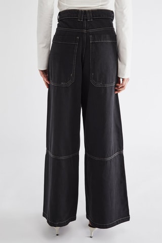Pantalon wide legs taille haute - Noir