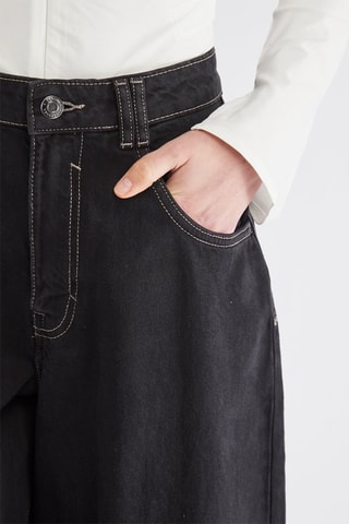 Pantalon wide legs taille haute - Noir