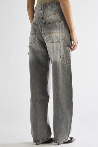 Jean wide legs taille haute - Gris