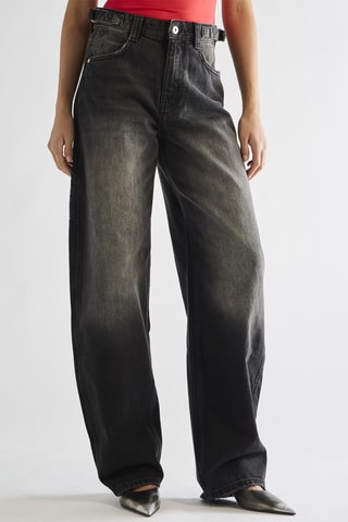 Jean wide legs taille haute - Noir