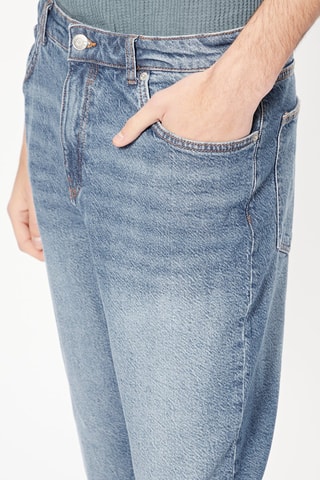 Jean slim taille haute Bleu