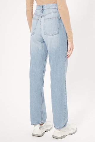 Jean droit taille haute Bleu clair