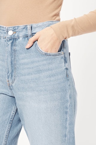 Jean droit taille haute Bleu clair