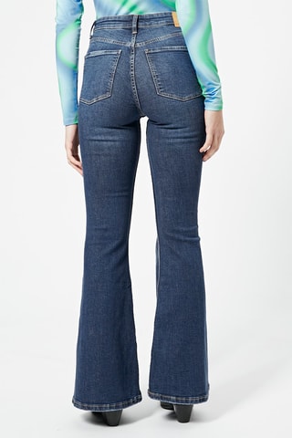 Jean flare taille haute Bleu