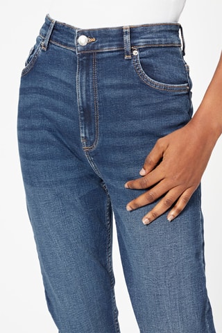 Jean skinny taille haute Bleu foncé