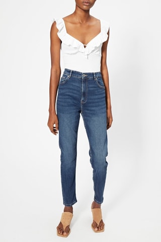 Jean skinny taille haute Bleu foncé