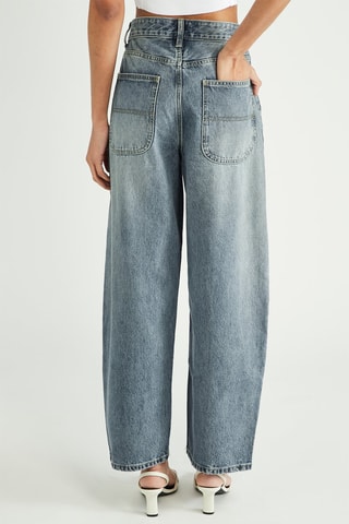 Jean wide legs taille haute - Bleu