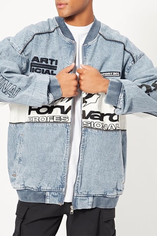 Bomber en jean - Bleu