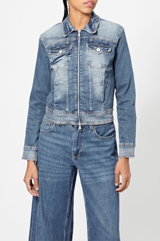 Veste en jean - Bleu pétrole