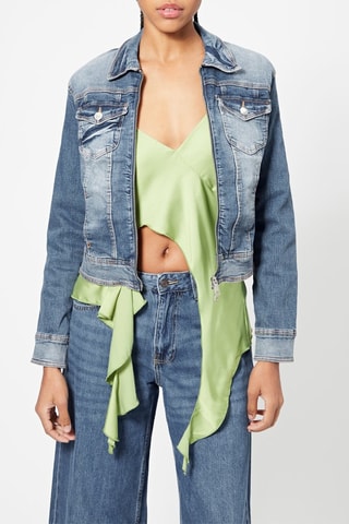 Veste en jean - Bleu pétrole