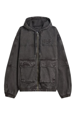 Veste en jean à capuche - Noir