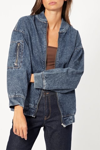 Bomber en jean - Bleu