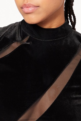 Crop top bi-matière - Noir