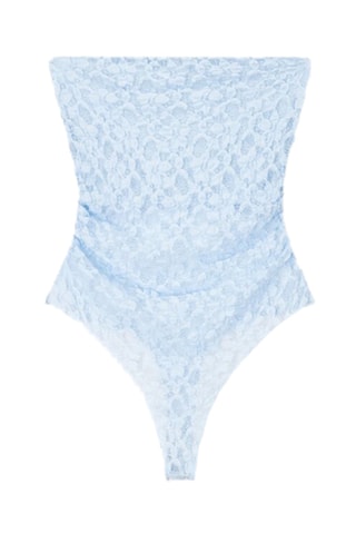 Body bustier en dentelle - Bleu clair