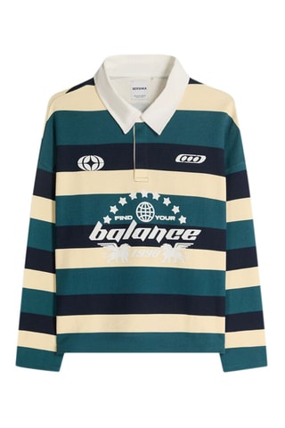 Polo - Vert foncé et beige