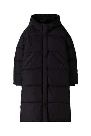 Doudoune longue à capuche - Noir