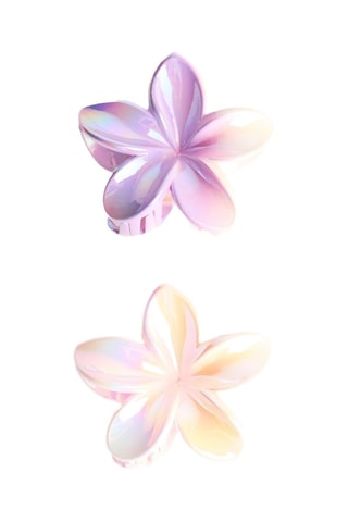 2 pinces à cheveux - Mauve et orange