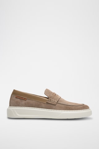 Mocassins plateformes en cuir - Beige