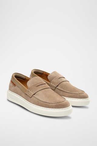 Mocassins plateformes en cuir - Beige