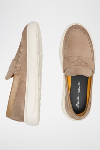 Mocassins plateformes en cuir - Beige
