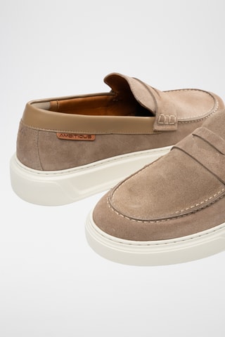 Mocassins plateformes en cuir - Beige