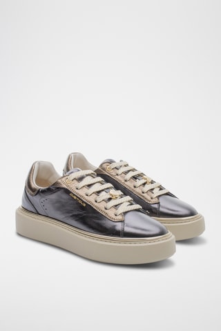 Baskets plateformes en cuir - Marron