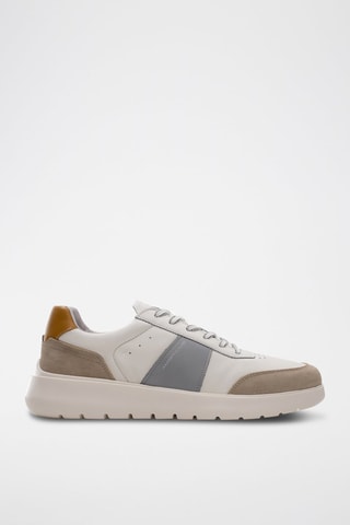 Leren Sneakers - Beige en wit - Beige en wit